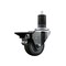 Service Caster 3'' Gray Poly Swivel 1-5/8'' Expanding Stem Caster with Brake SCC-EX20S314-PPUB-PLB-158 - alternate 1